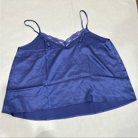 Adore Me Luana Plus Iris Print purple pajama set satin shorts tank 1x new w tags - Picture 7 of 10